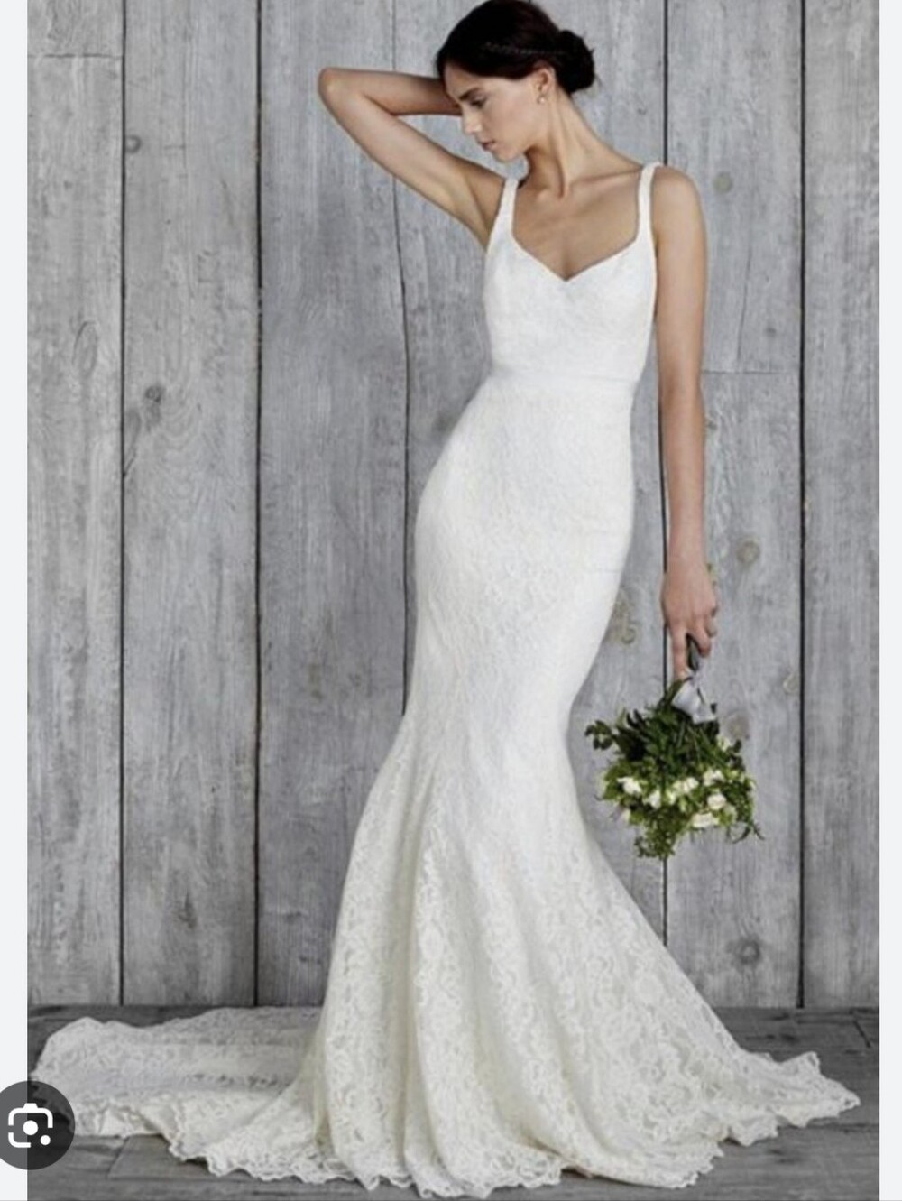 Lace Nicole Miller Mermaid Bridal Gown with Sweetheart Neckline